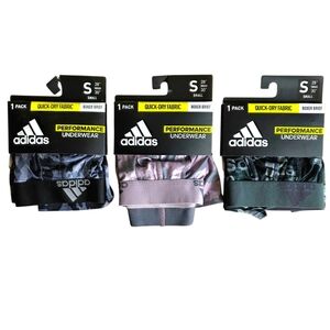 Adidas Mens Performance Boxer Briefs 3 Pack Camo Floral Quick Dry Small 28-30